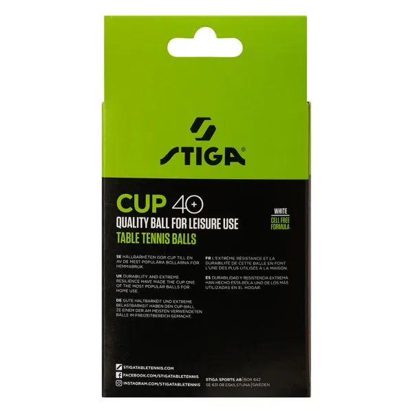 Мяч для наст. тенниса Stiga Cup ABS, 1110-2510-12, диам.40+мм, пластик, упак. 12 шт, белый за 1&nbsp;774.80 ₽ в Мурманске