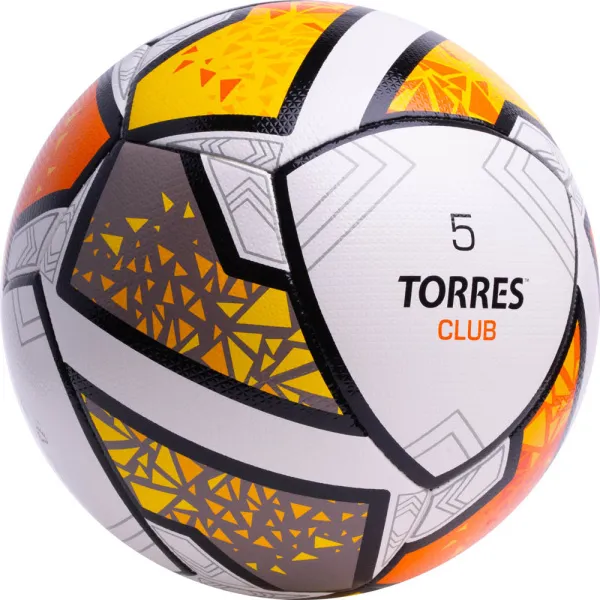 Мяч футб. TORRES Club, F323965, р.5, 10 пан., ПУ, гибрид. сшив, бел-оранж-желт за 2&nbsp;225.30 ₽ в Мурманске