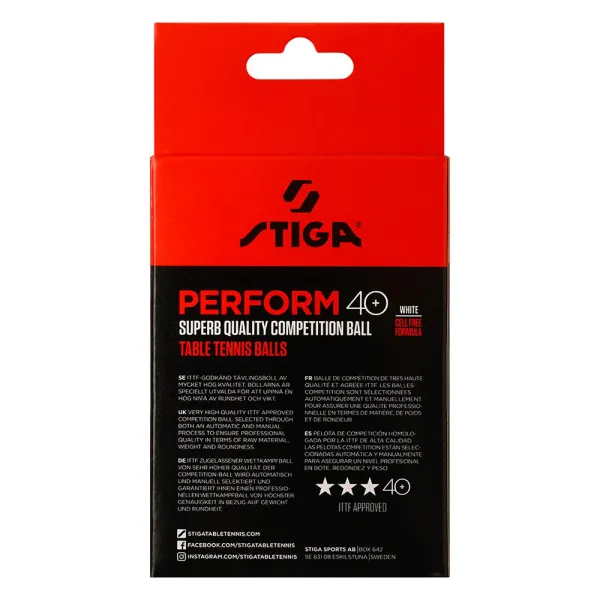 Мяч для наст. тенниса Stiga Perform 3***, 40+, 1113-2110-06, пластик, ITTF Appr., уп.6 шт, бел за 2&nbsp;121.60 ₽ в Мурманске