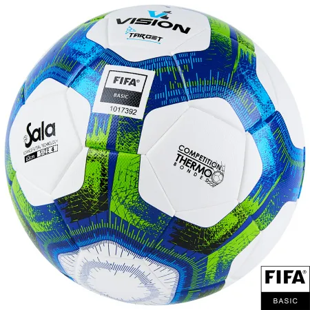 Мяч футзал. VISION Target, FS324094, FIFA Basic, р.4, 32 п. PU, 3 подкл.сл, термосшивка, бело-синий за 3&nbsp;519 ₽ купить в Мурманске