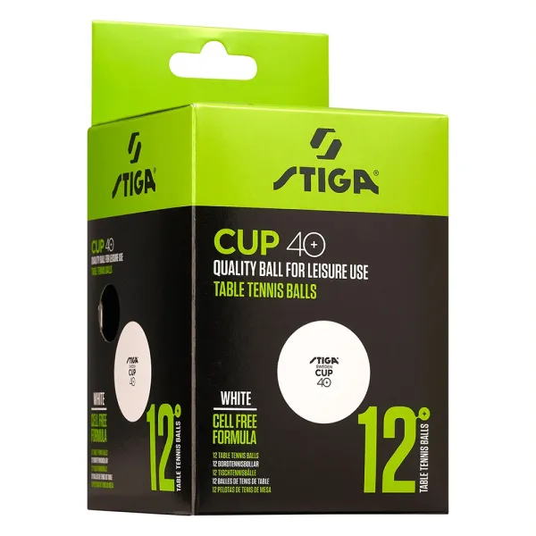 Мяч для наст. тенниса Stiga Cup ABS, 1110-2510-12, диам.40+мм, пластик, упак. 12 шт, белый за 1&nbsp;774.80 ₽ в Мурманске