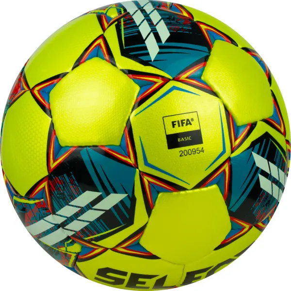 Мяч футзал. SELECT Futsal Mimas, 1053460550, р.4,FIFA Basic, 32 пан, гл.ПУ, руч.сш, жел-сине-красный за 6&nbsp;303.60 ₽ в Мурманске