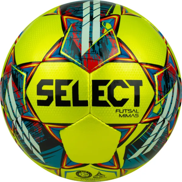 Мяч футзал. SELECT Futsal Mimas, 1053460550, р.4,FIFA Basic, 32 пан, гл.ПУ, руч.сш, жел-сине-красный за 6&nbsp;303.60 ₽ в Мурманске