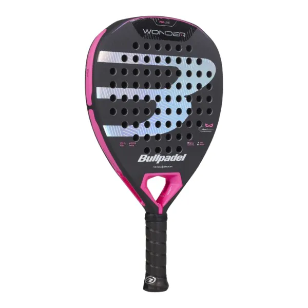 Ракетка для падела BULLPADEL Wonder 27, 497250, для продв.игроков, стекловолокно, карбон, черно-роз за 42&nbsp;969.20 ₽ в Мурманске