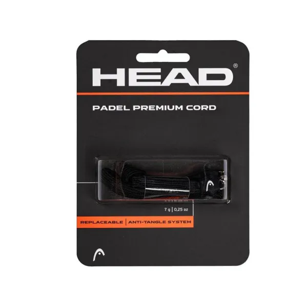 Шнурок для падел-ракетки Head Premium Padel Cord, 288056-BK, полиэстер, черный