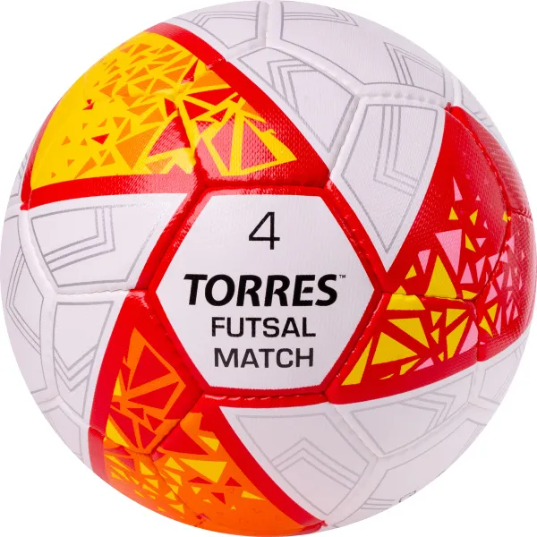 Мяч футзал. TORRES Futsal Match, FS323774, р.4, 32 панели. ПУ,4 подкл.слоя,ручн.сш,бело-крас-жёлт за 2&nbsp;454.80 ₽ в Мурманске