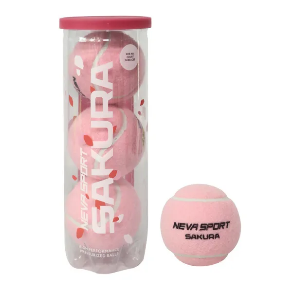 Мяч для падела NS Sakura, UAA2, уп.3 шт, сукно, нат.резина, розовый за 824.50 ₽ в Мурманске